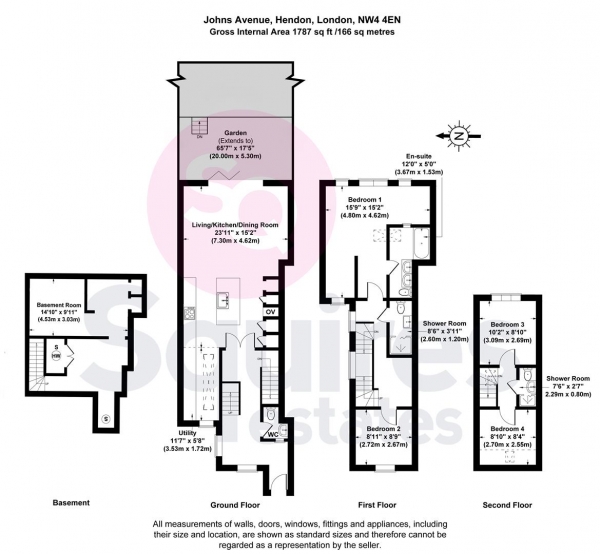 Floor Plan Image for 4 Bedroom Semi-Detached House for Sale in Johns Avenue, Hendon, London