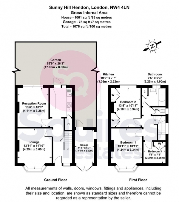 Floor Plan Image for 3 Bedroom Semi-Detached House for Sale in Sunny Hill, Hendon, London