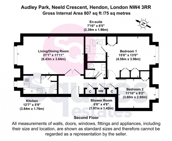 Floor Plan Image for 2 Bedroom Flat for Sale in Neeld Crescent, Hendon, London