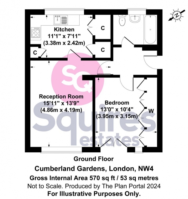 Floor Plan Image for 1 Bedroom Flat for Sale in Holders Hill Road, Hendon