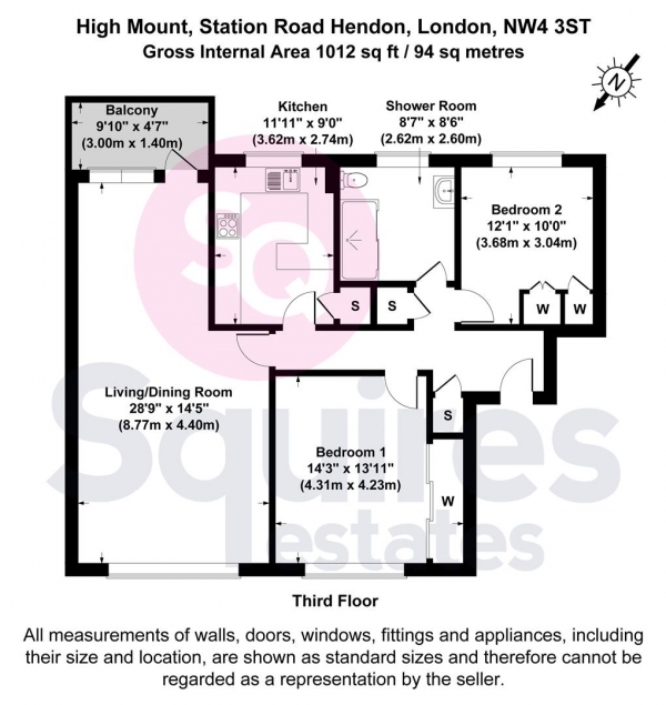 Floor Plan Image for 2 Bedroom Flat for Sale in Station Road, Hendon, London