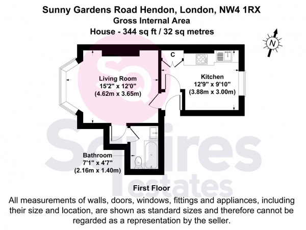 Floor Plan Image for Studio for Sale in Sunny Gardens Road, Hendon, London