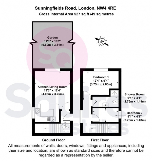 Floor Plan Image for 1 Bedroom Flat for Sale in Sunningfields Road, Hendon, London