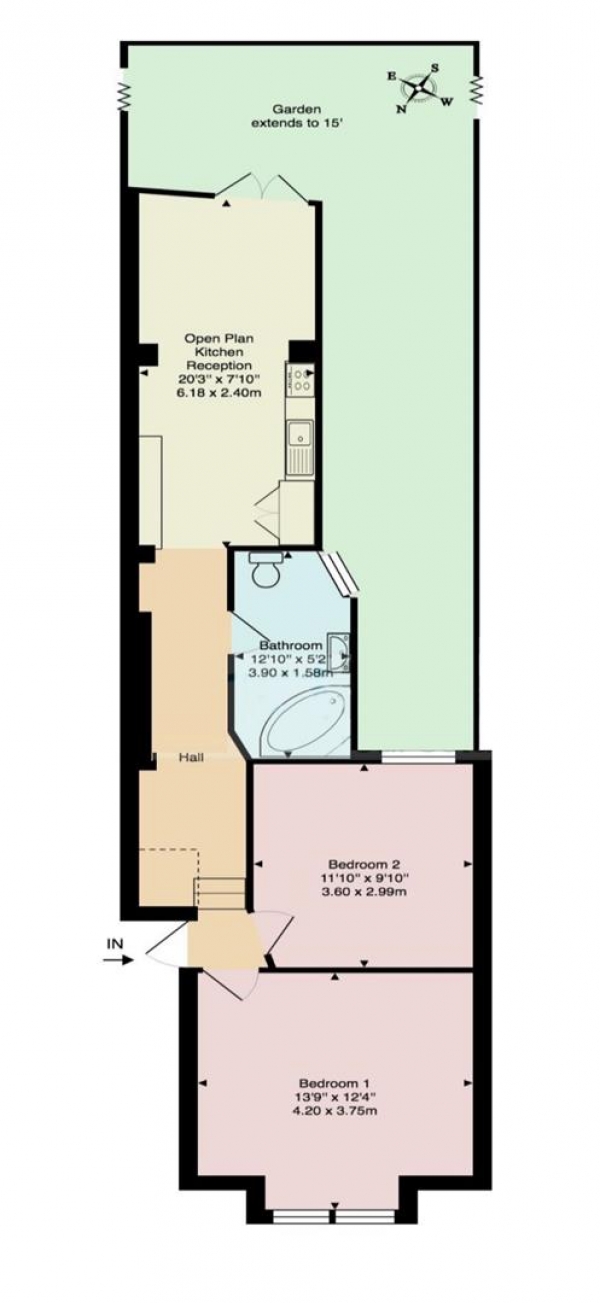 Floor Plan Image for 2 Bedroom Flat for Sale in Victoria Road, London