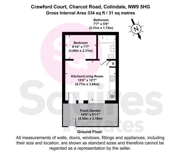 Floor Plan Image for Studio Flat for Sale in Charcot Road, Colindale