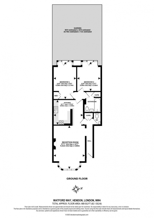 Floor Plan Image for 2 Bedroom Maisonette to Rent in Watford Way, Hendon, London