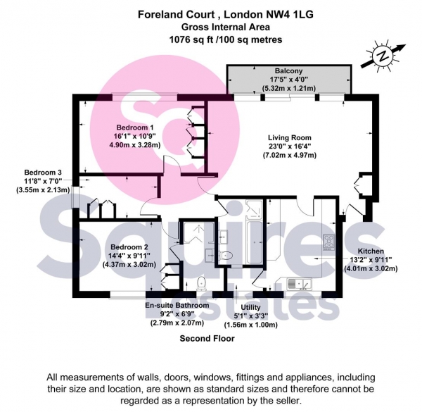 Floor Plan Image for 3 Bedroom Flat to Rent in Holders Hill Road, London