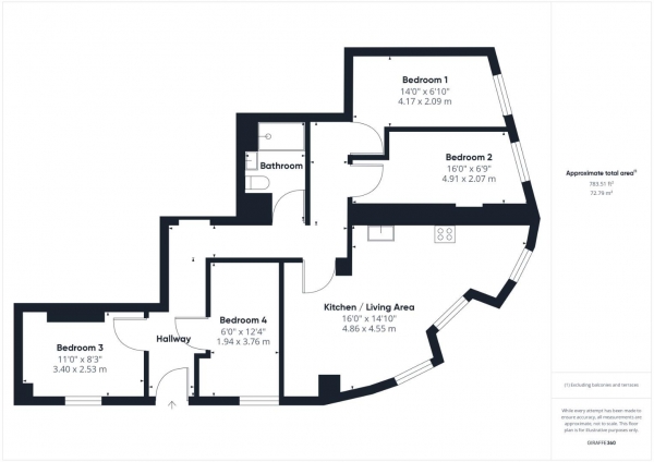 Floor Plan Image for 4 Bedroom Apartment to Rent in Henbury Road, Westbury On Trym, BS9