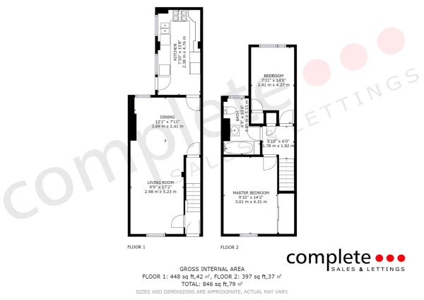 Floor Plan Image for 2 Bedroom Terraced House for Sale in Meadow Road, Warwick