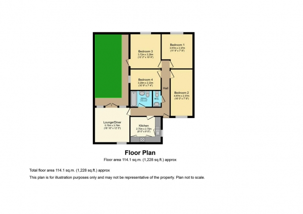 Floor Plan Image for 4 Bedroom Semi-Detached Bungalow to Rent in Weston Close, Leamington Spa