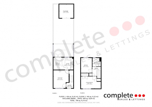 Floor Plan for 2 Bedroom End of Terrace House for Sale in Montgomery Road, Whitnash, Leamington Spa, CV31, 2TG - Offers Over &pound295,000