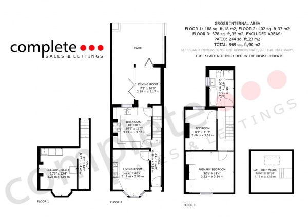 Floor Plan for 2 Bedroom Terraced House for Sale in New Street, Town Centre, Leamington Spa, CV31, 1HL - Offers Over &pound375,000