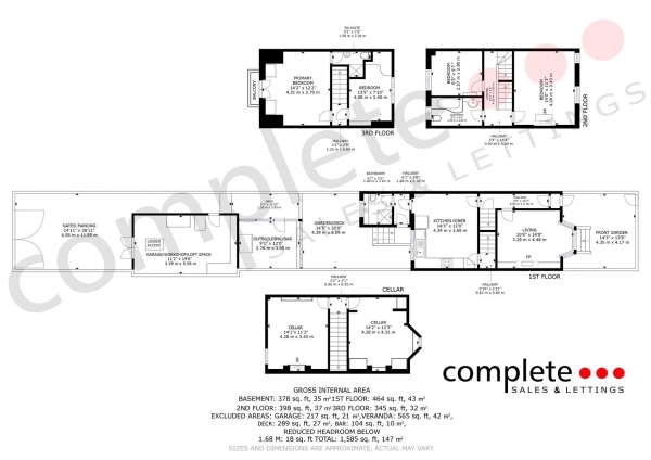 Floor Plan for 4 Bedroom Terraced House for Sale in Emscote Road, Warwick, CV34, 5QN - Offers Over &pound395,000