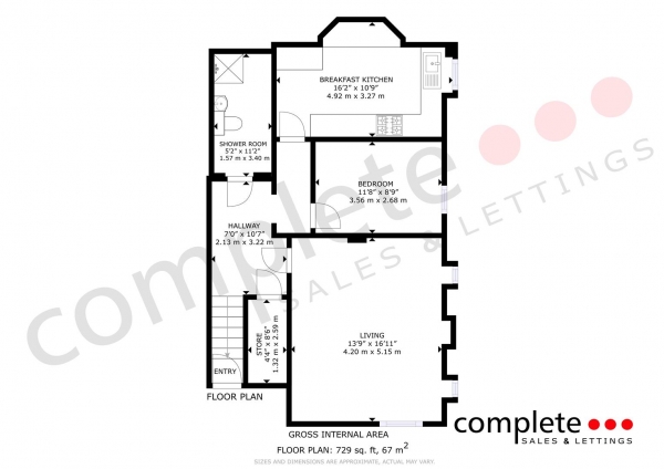 Floor Plan Image for 1 Bedroom Apartment for Sale in Avenue Road, Leamington Spa