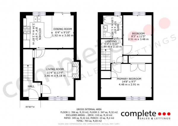 Floor Plan Image for 2 Bedroom Semi-Detached House for Sale in Albert Bean Close, Whitnash, Leamington Spa