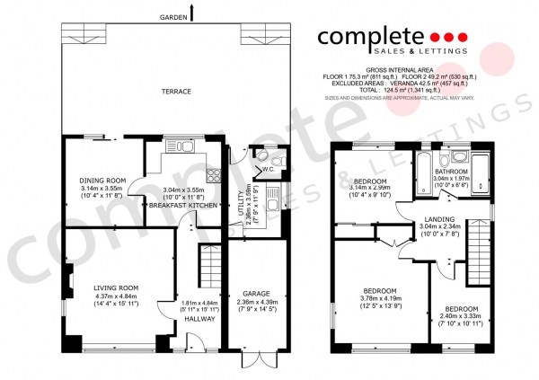 Floor Plan for 3 Bedroom Detached House for Sale in Brookside Avenue, Kenilworth, CV8, 1ET - Offers Over &pound550,000