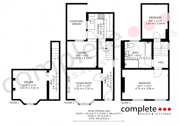Floor Plan Image for 2 Bedroom End of Terrace House for Sale in Chandos Street, Leamington Spa