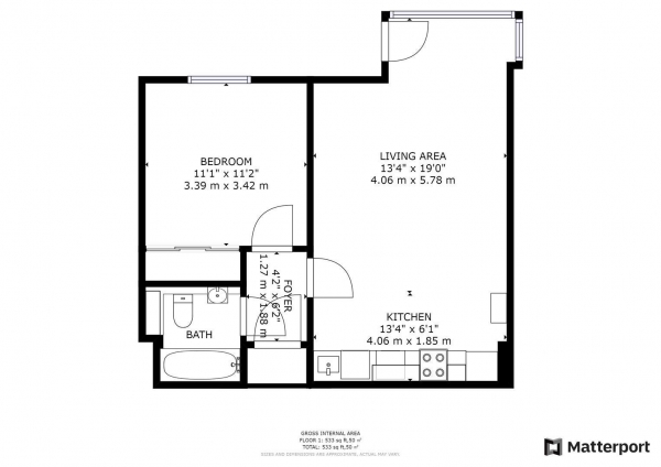 Floor Plan Image for 1 Bedroom Apartment for Sale in Avenue Road, Leamington Spa