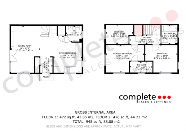 Floor Plan Image for 3 Bedroom Semi-Detached House for Sale in Conrad Lewis Way, Warwick