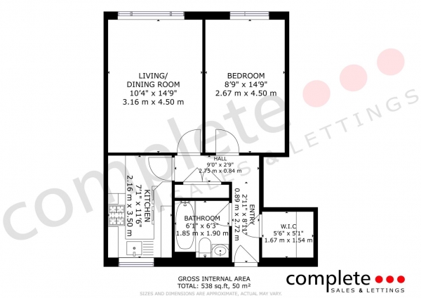 Floor Plan Image for 1 Bedroom Flat for Sale in Kildwick Way, Warwick