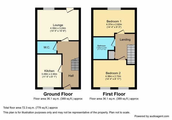 Floor Plan Image for 2 Bedroom Property for Sale in Palmer Crescent, Warwick