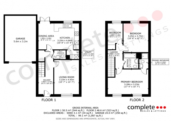 Floor Plan Image for 3 Bedroom Detached House for Sale in De Leeth Road, Bishops Tachbrook, Leamington Spa