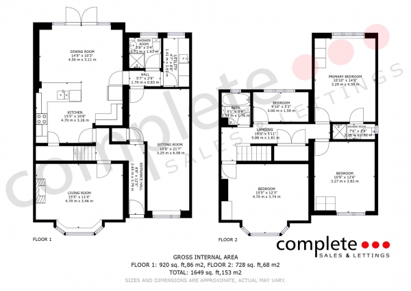 Floor Plan Image for 4 Bedroom Semi-Detached House for Sale in Kinross Road, Leamington Spa