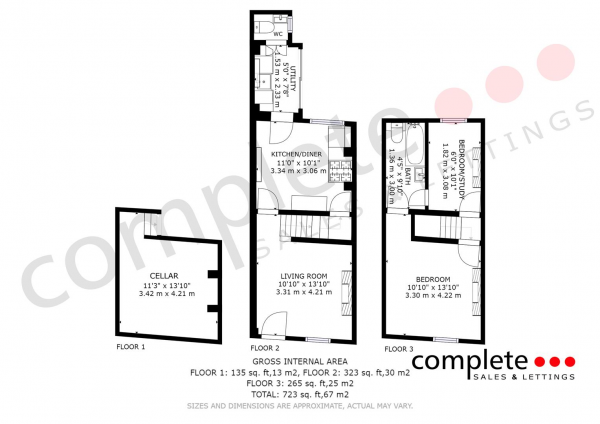 Floor Plan Image for 2 Bedroom Terraced House for Sale in Princes Street, Leamington Spa