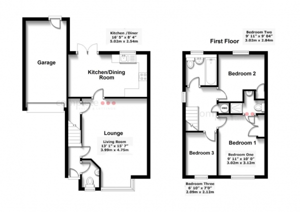 Floor Plan Image for 3 Bedroom Detached House for Sale in Millpool Meadows, Leamington Spa