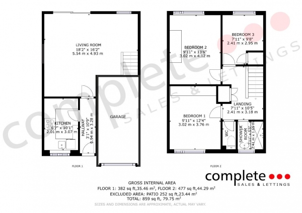 Floor Plan Image for 3 Bedroom Terraced House for Sale in Hamilton Road, Radford Semele, Leamington Spa