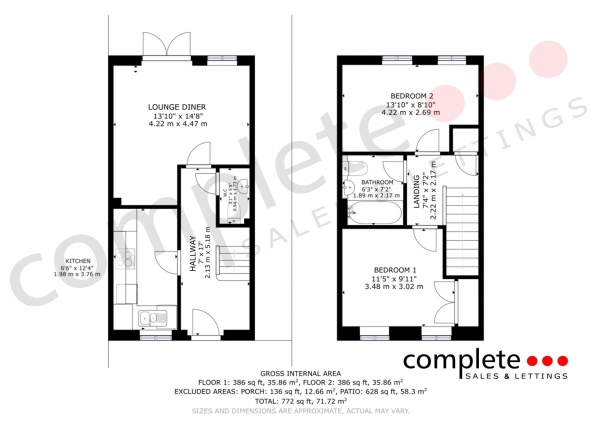 Floor Plan Image for 2 Bedroom End of Terrace House for Sale in Sydenham Drive, Leamington Spa