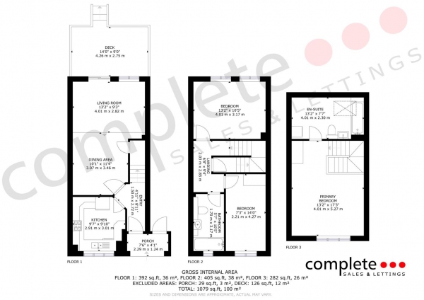 Floor Plan Image for 3 Bedroom Town House for Sale in Terry Avenue, Leamington Spa