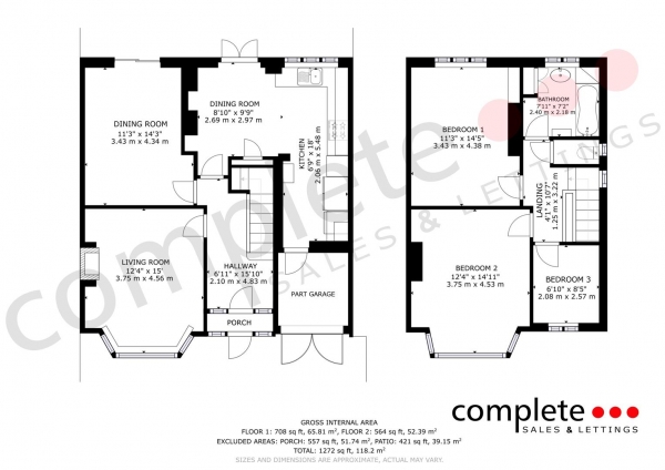 Floor Plan Image for 3 Bedroom Semi-Detached House for Sale in Cubbington Road, Leamington Spa