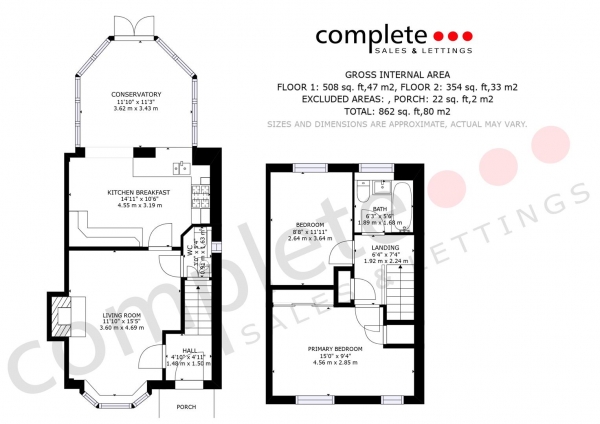 Floor Plan Image for 2 Bedroom End of Terrace House for Sale in Chestnut Square, Leamington Spa