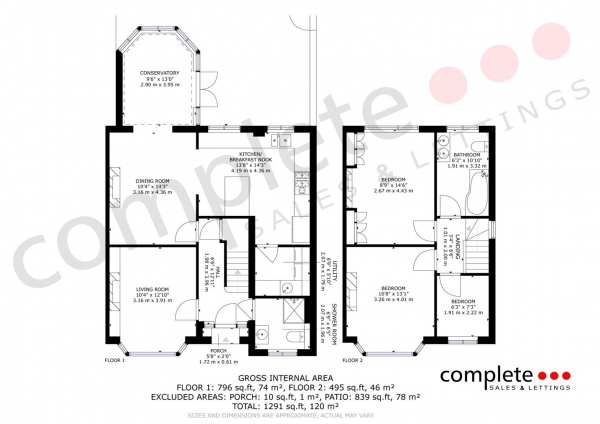 Floor Plan Image for 3 Bedroom Semi-Detached House for Sale in Cubbington Road, Leamington Spa