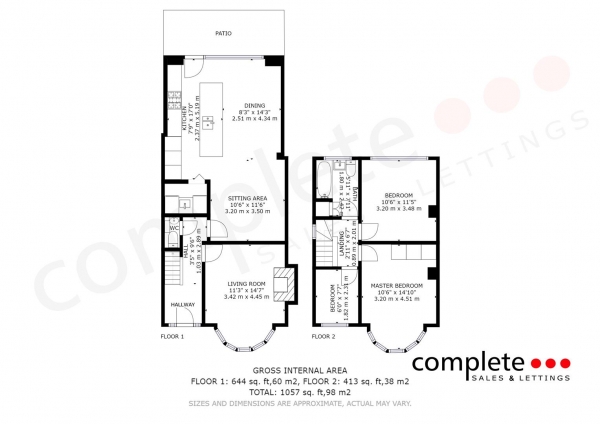 Floor Plan Image for 3 Bedroom Semi-Detached House for Sale in Kinross Road, Leamington Spa