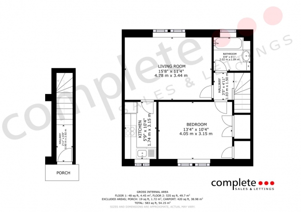 Floor Plan Image for 1 Bedroom Apartment for Sale in Tachbrook Street, Leamington Spa