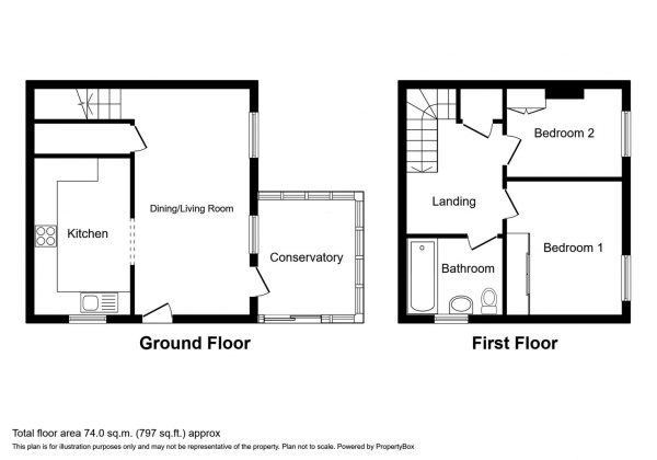 Floor Plan Image for 2 Bedroom Terraced House for Sale in Mallory Drive, Warwick