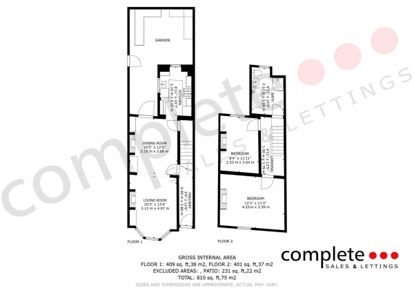 Floor Plan Image for 2 Bedroom End of Terrace House for Sale in Beaconsfield Street, Leamington Spa