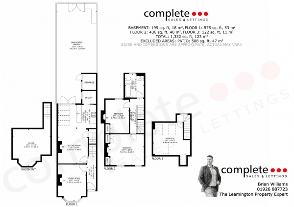 Floor Plan Image for 3 Bedroom Terraced House for Sale in Clapham Terrace, Leamington Spa