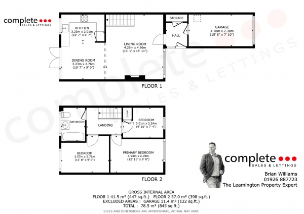 Floor Plan Image for 3 Bedroom Terraced House for Sale in Campion Road, Leamington Spa