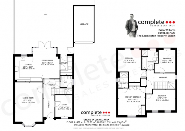 Floor Plan Image for 4 Bedroom Detached House for Sale in Harper Close, Warwick