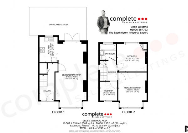 Floor Plan Image for 3 Bedroom Semi-Detached House for Sale in Tachbrook Road, Leamington Spa