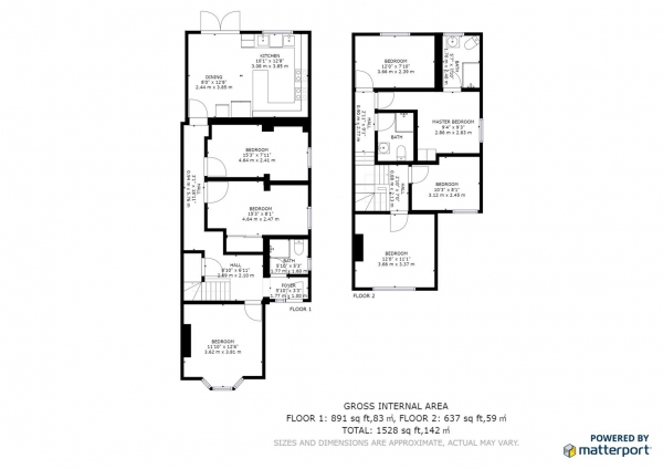 Floor Plan Image for 1 Bedroom House Share to Rent in York Street, Rugby