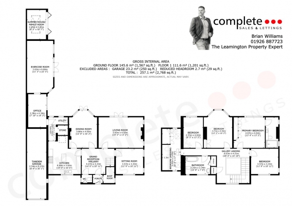 Floor Plan for 5 Bedroom Detached House for Sale in Leicester Lane, Leamington Spa, CV32, 7HF - Offers Over &pound1,075,000