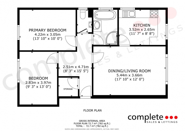 Floor Plan Image for 2 Bedroom Apartment for Sale in Harmar Close, Warwick