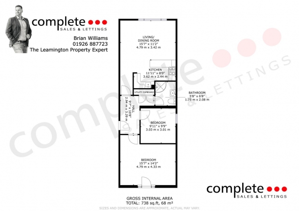 Floor Plan Image for 2 Bedroom Apartment for Sale in Clarendon Street, Leamington Spa