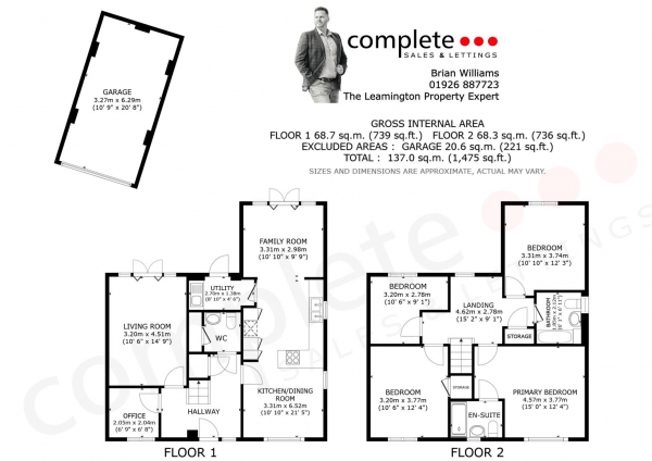 Floor Plan for 4 Bedroom Detached House for Sale in Blackberry Way, Cubbington, Leamington Spa, CV32, 7JW - Offers Over &pound550,000