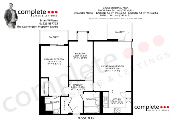 Floor Plan Image for 2 Bedroom Apartment for Sale in Andrews Close, Warwick