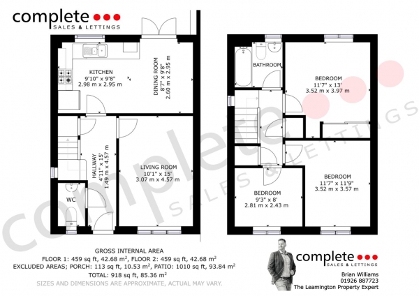 Floor Plan for 3 Bedroom Semi-Detached House for Sale in Majestic Way, Bishops Tachbrook, Leamington Spa, CV33, 9SX - Shared Ownership &pound80,000